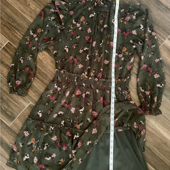 Anthropology Drew Green Smocked-Waist Mini Dress - Picture 11 of 11